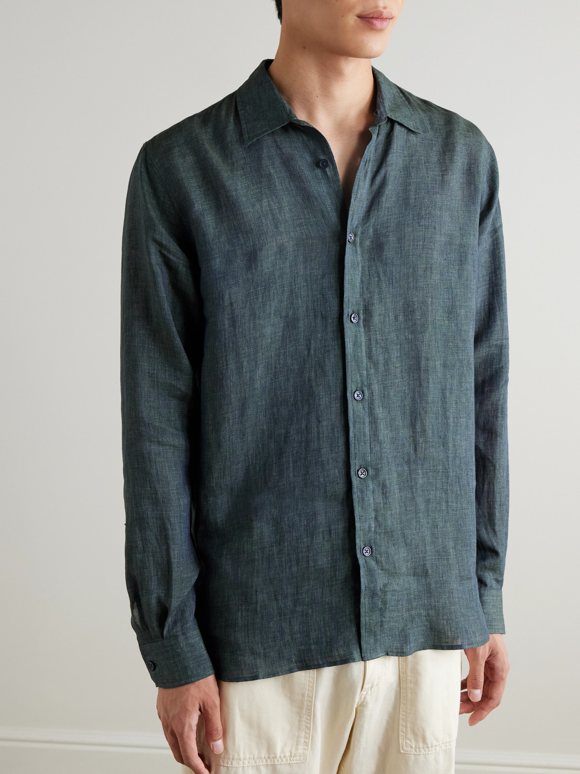 Orlebar Brown Justin Linen Shirt In Pink