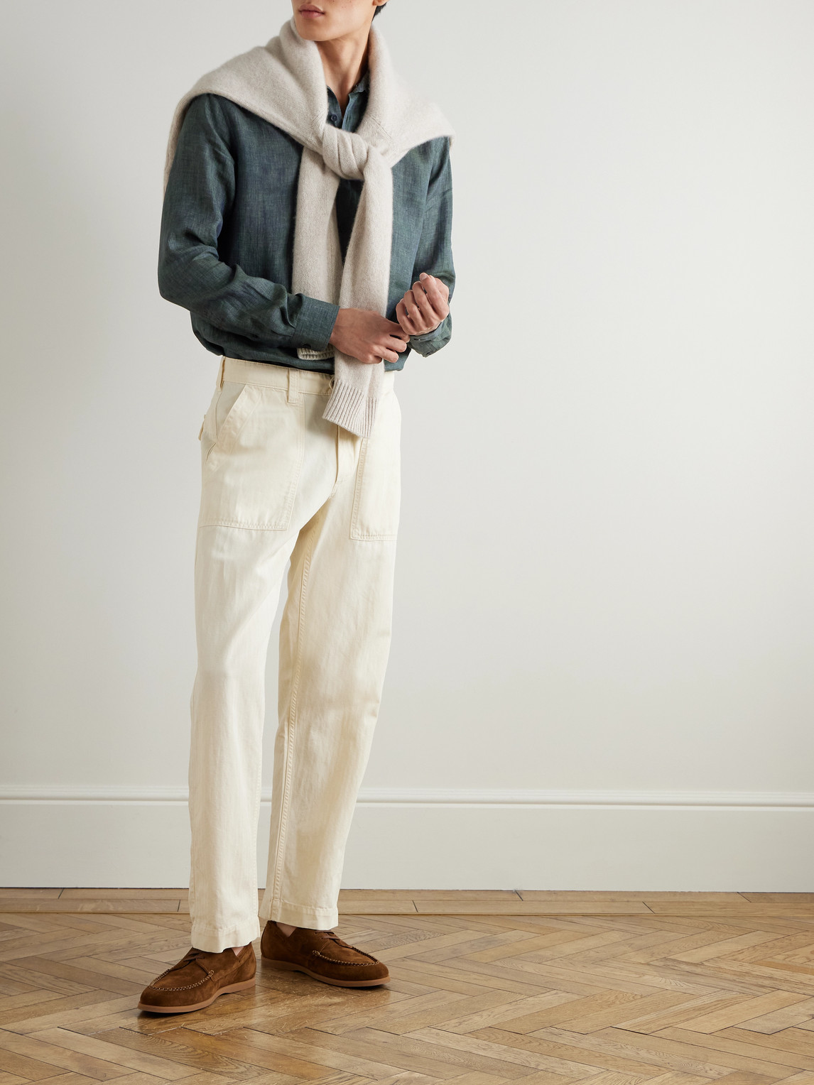 Orlebar Brown Justin Linen Shirt In Pink