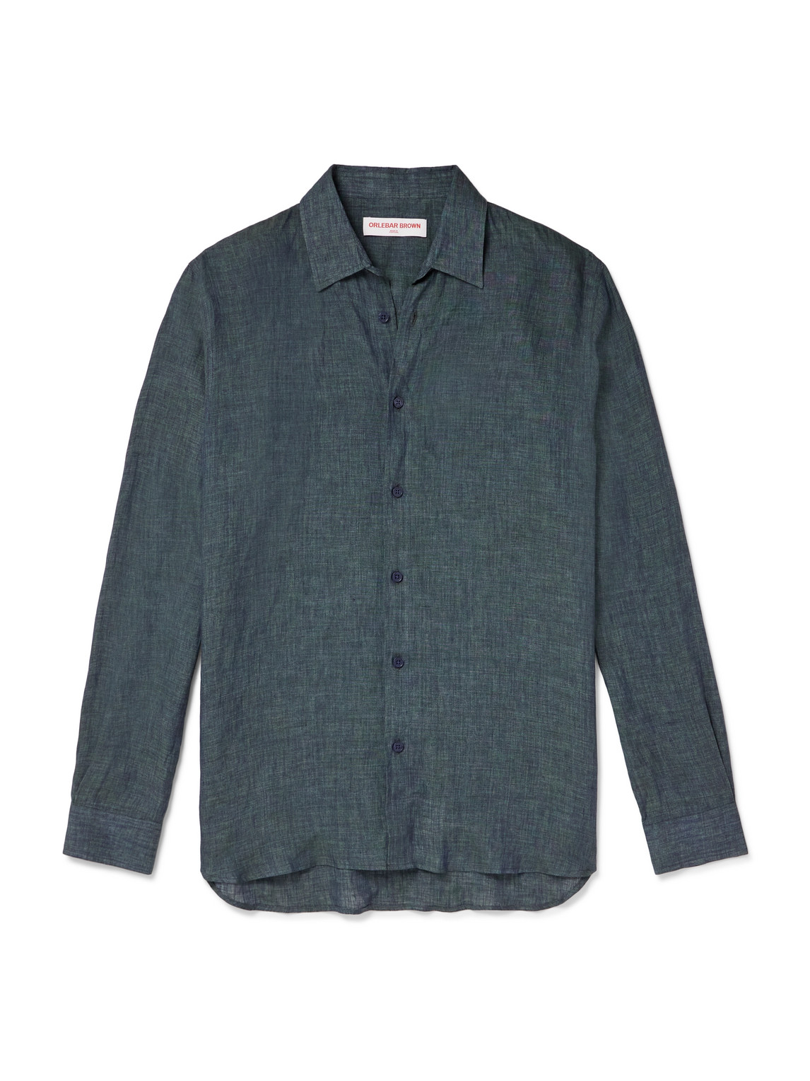 Orlebar Brown Justin Linen Shirt In Blue