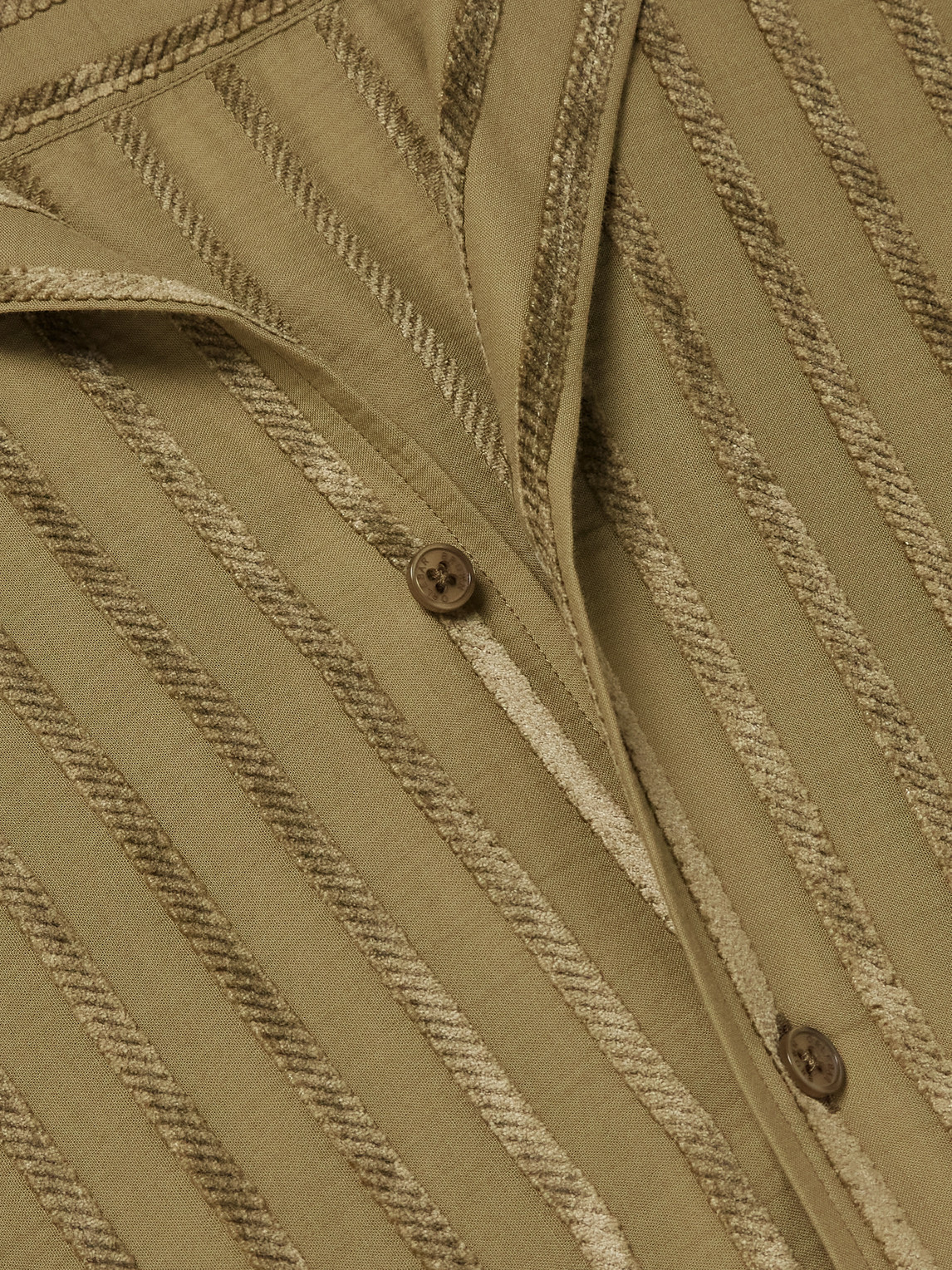 Orlebar Brown Maitan Camp-collar Chenille-jacquard Shirt In Brown