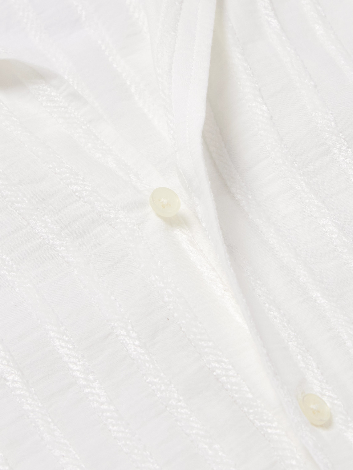 Orlebar Brown Maitan Camp-collar Chenille-jacquard Shirt In White