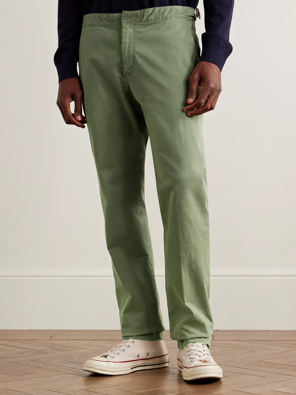  Orlebar Brown - Fallon Slim-fit Straight-leg Organic Cotton-blend Twill Trousers - Men - Green - Uk/us 30 