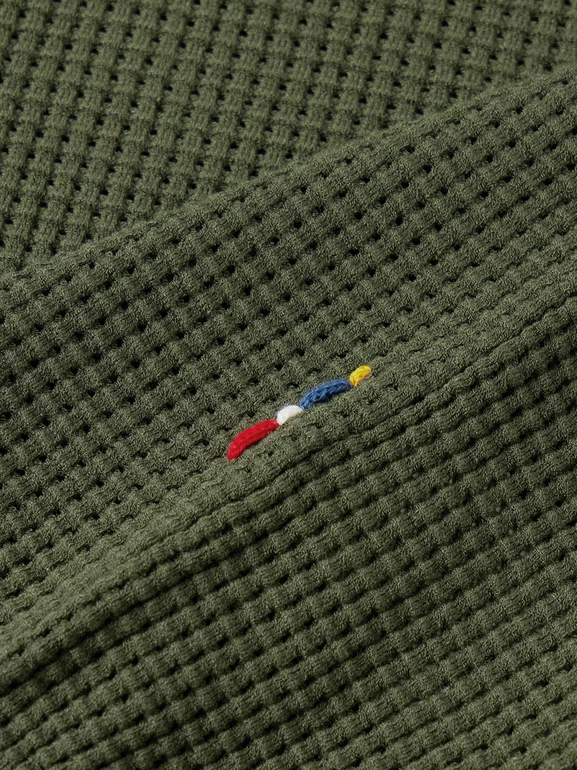 Orlebar Brown Roddy Waffle-knit Polo Shirt In Green