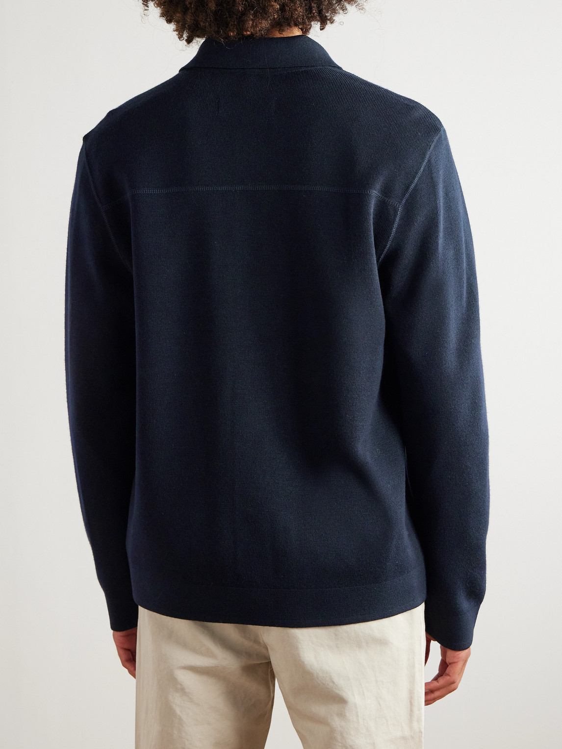 Orlebar Brown Brigg Merino Wool Shirt Jacket In Blue