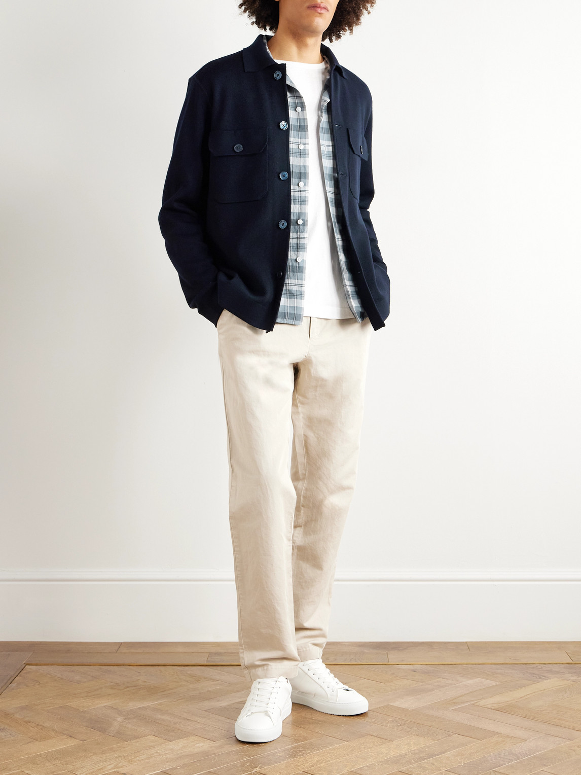 Orlebar Brown Brigg Merino Wool Shirt Jacket In Blue
