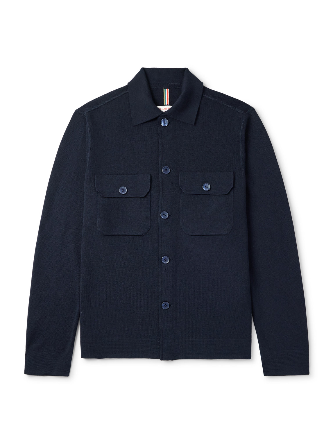 Orlebar Brown Brigg Merino Wool Shirt Jacket In Blue