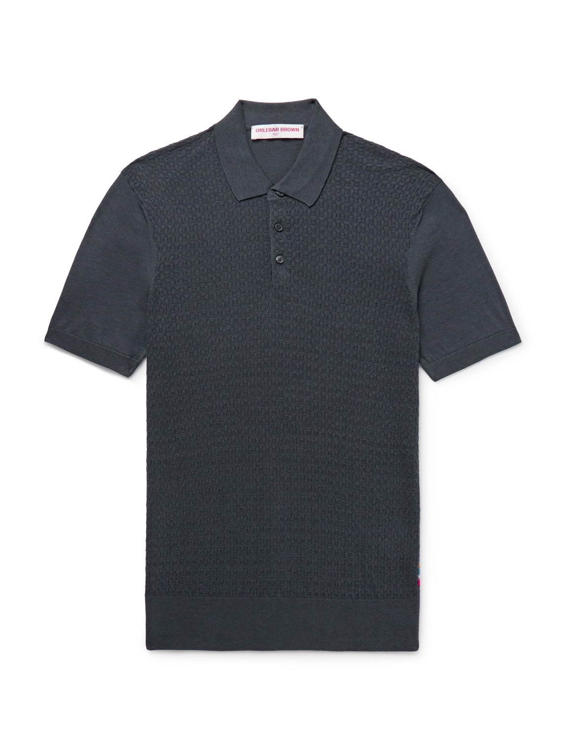Orlebar Brown Burnham Slim-fit Silk And Cotton-blend Polo Shirt In Gray