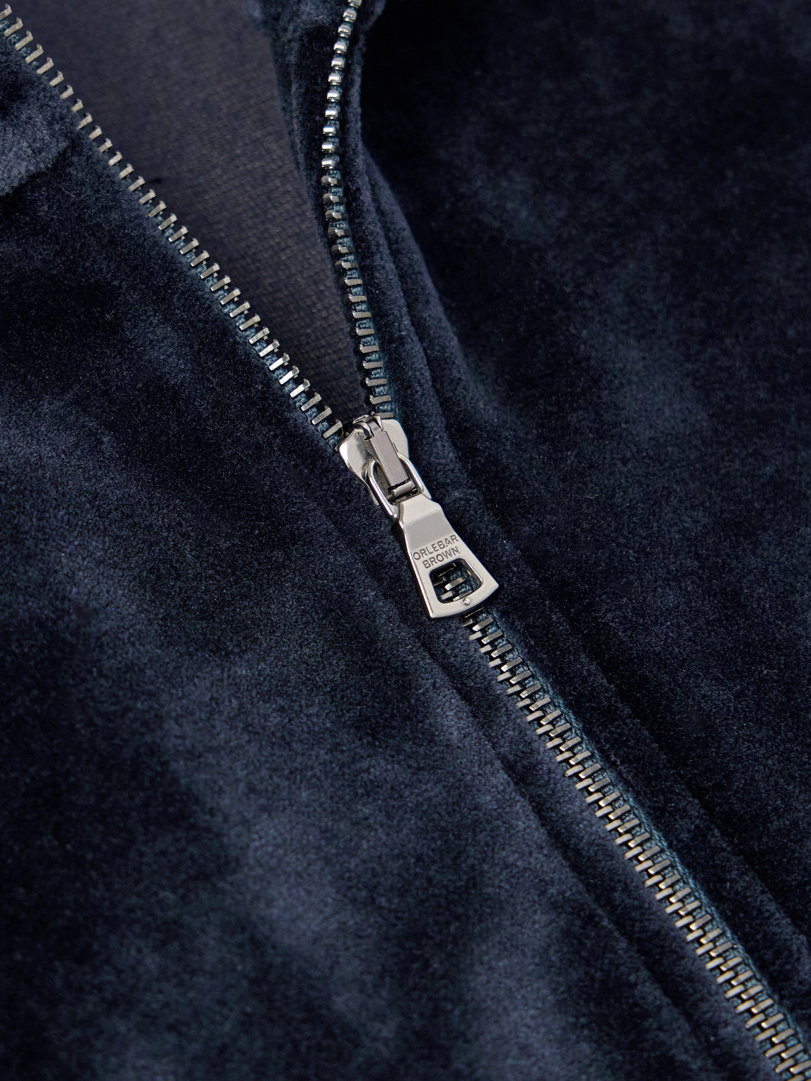 Orlebar Brown Cassian Cotton-blend Velour Track Jacket In Blue