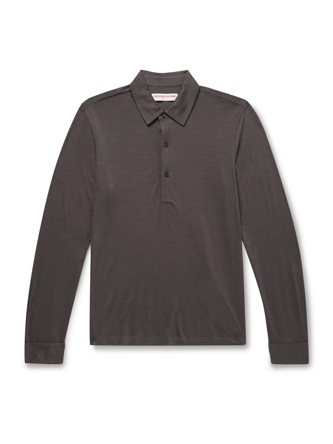 Orlebar Brown Sebastian Slim-fit Merino Wool Polo Shirt In Brown