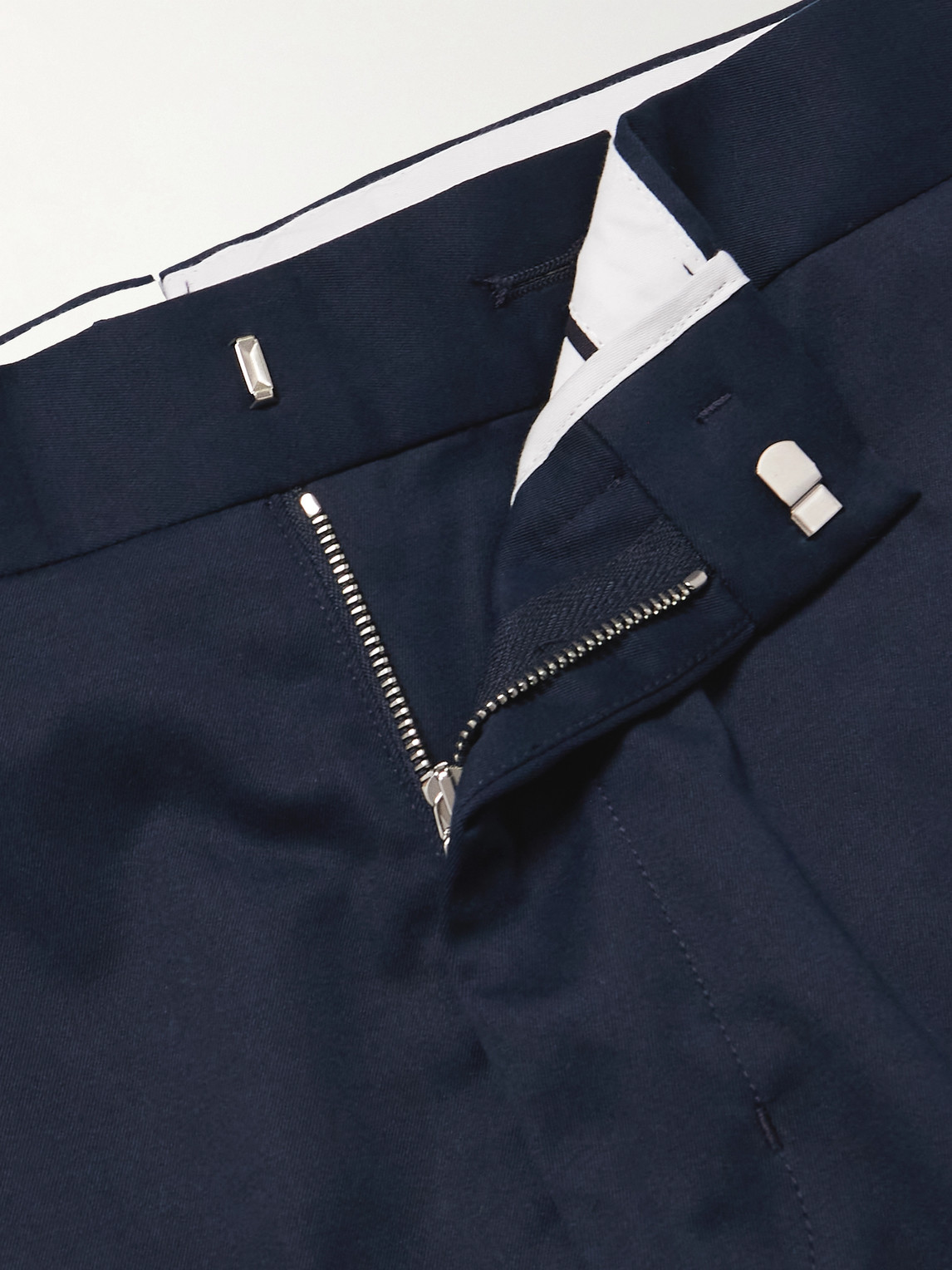 Orlebar Brown Brandon Slim-fit Tapered Stretch Cotton And Cashmere-blend Twill Trousers In Blue