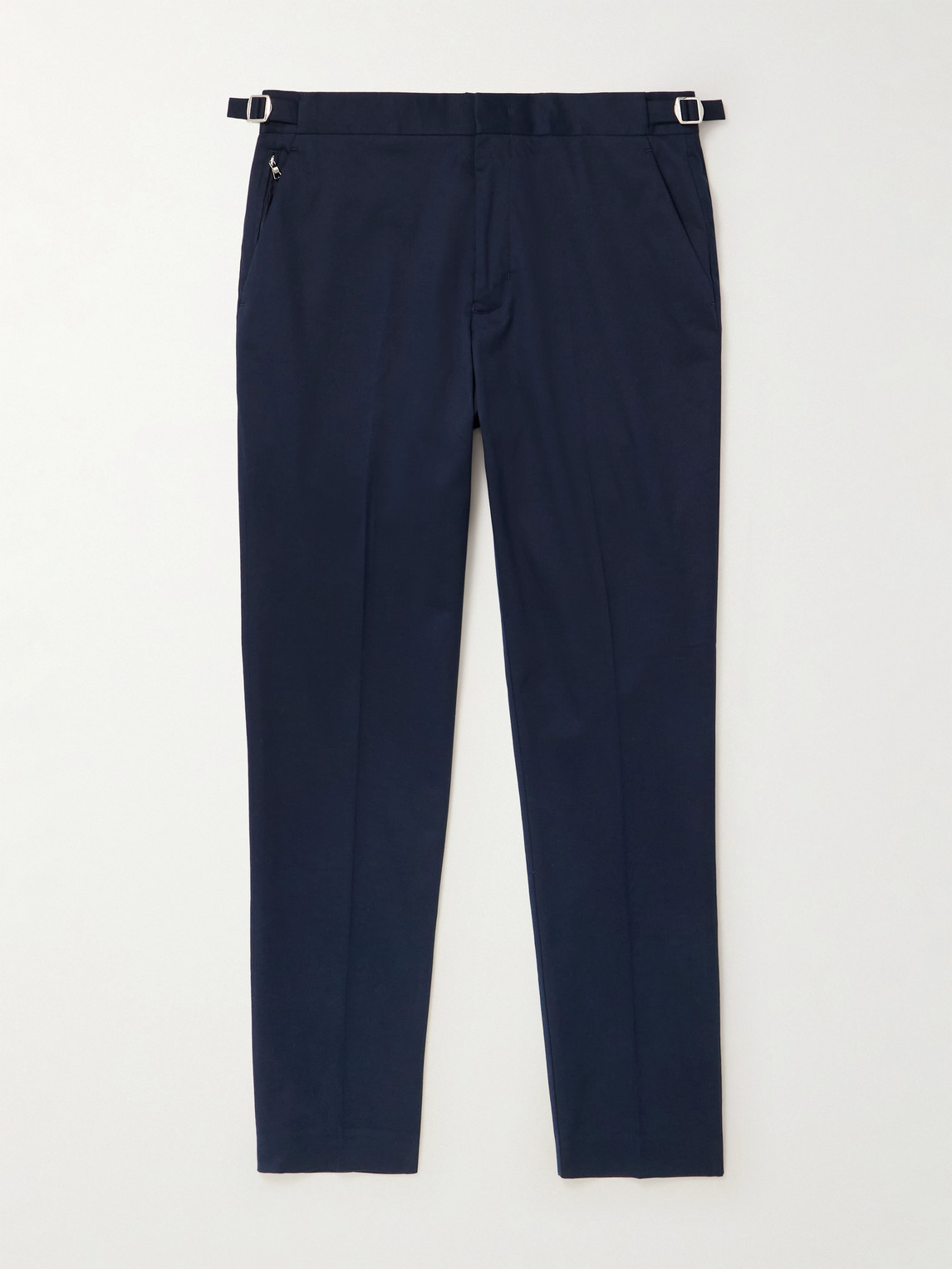 Orlebar Brown Brandon Slim-fit Tapered Stretch Cotton And Cashmere-blend Twill Trousers In Blue