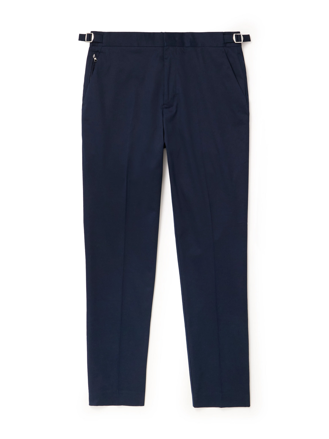 Orlebar Brown Brandon Slim-fit Tapered Stretch Cotton And Cashmere-blend Twill Trousers In Blue