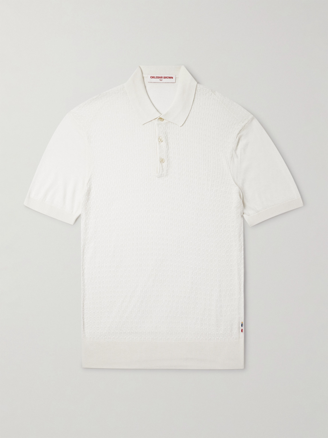 Orlebar Brown Burnham Textured-Knit ilk and Cotton-Blend Polo hirt - Men