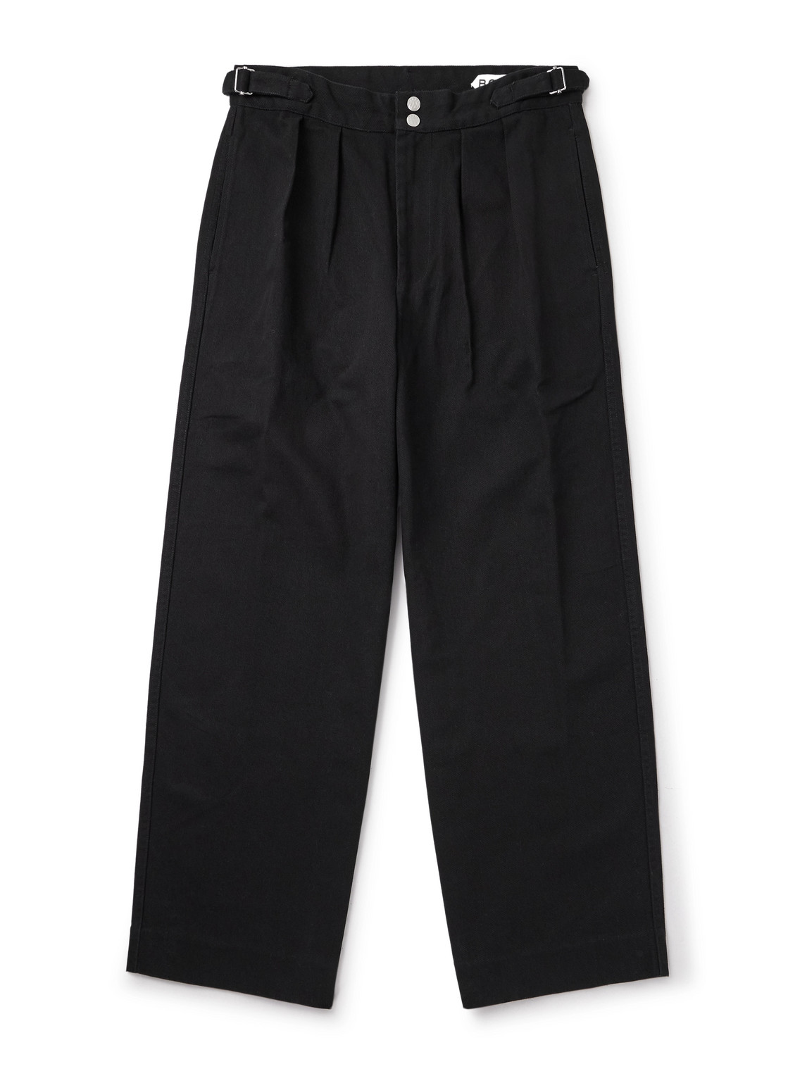 Bode Wide-leg Cotton-twill Trousers In Black