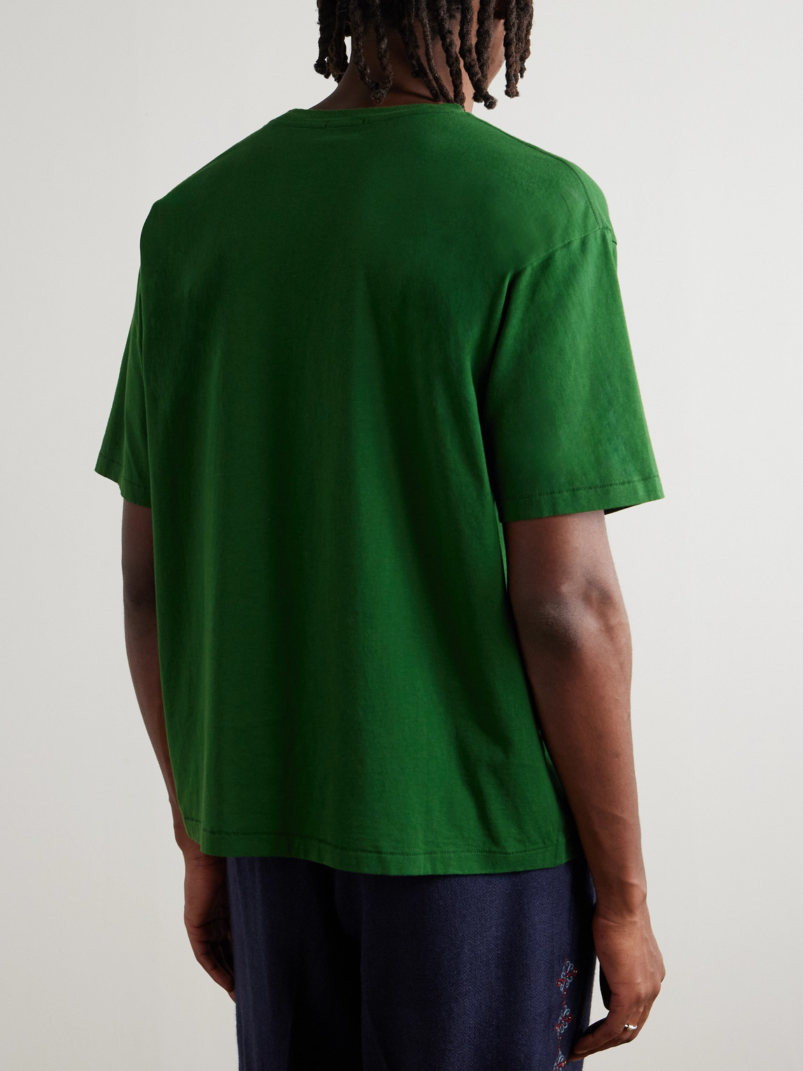 Bode Pirate Ship Logo-print Cotton-jersey T-shirt In Green