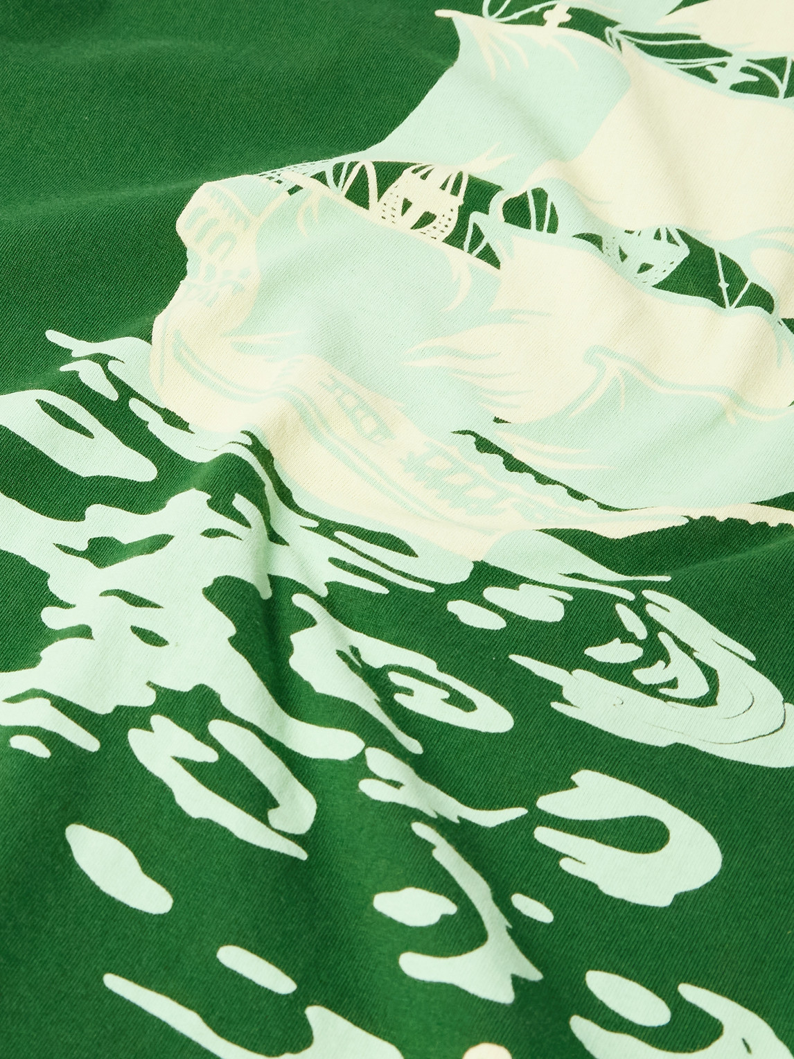 Bode Pirate Ship Logo-print Cotton-jersey T-shirt In Green