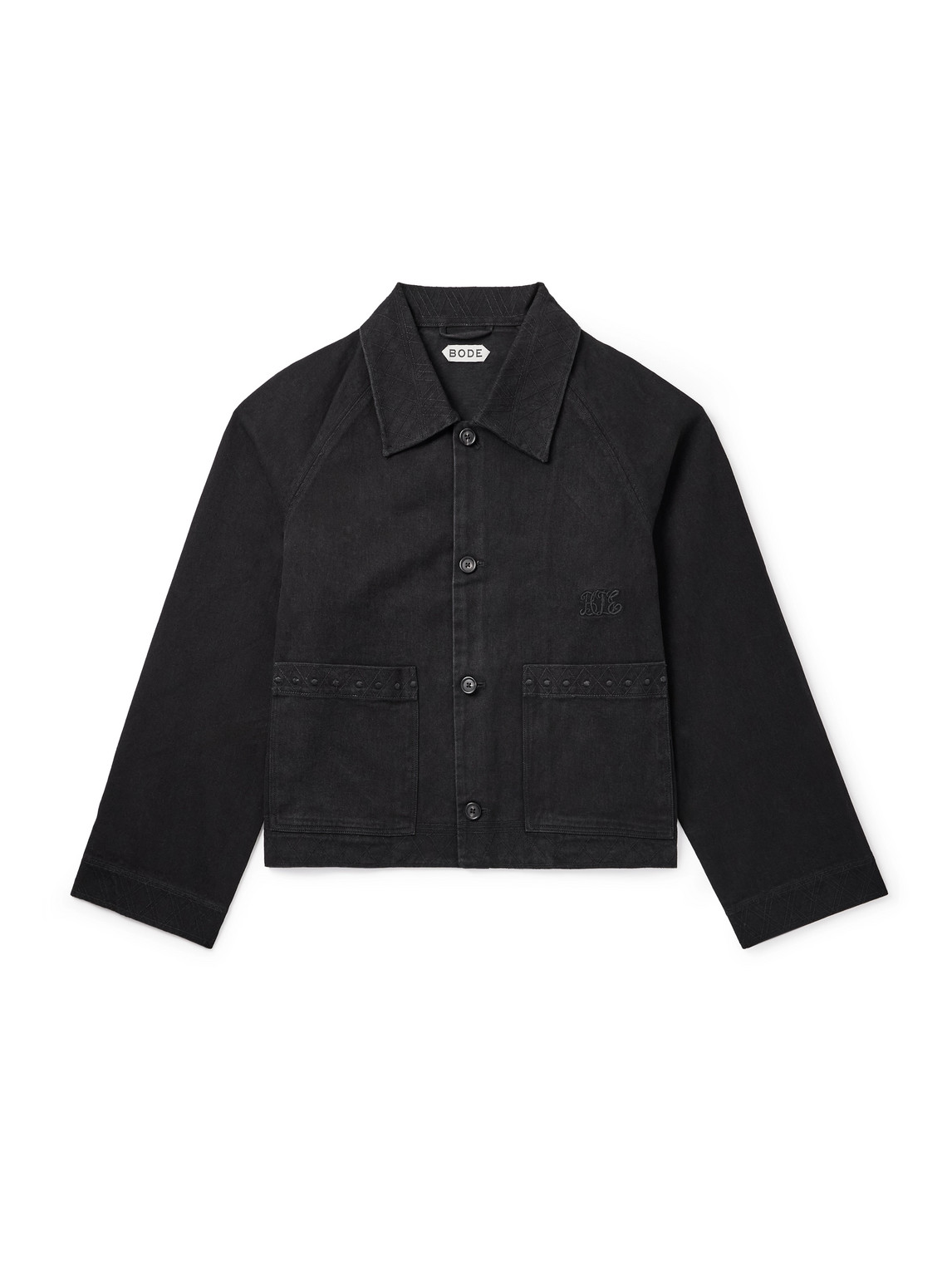 Bode Logo-embroidered Denim Jacket In Black