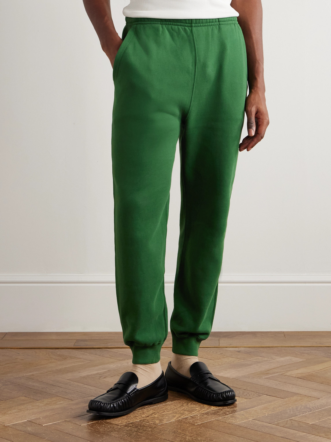 Bode Tapered Cotton-jersey Sweatpants In Green