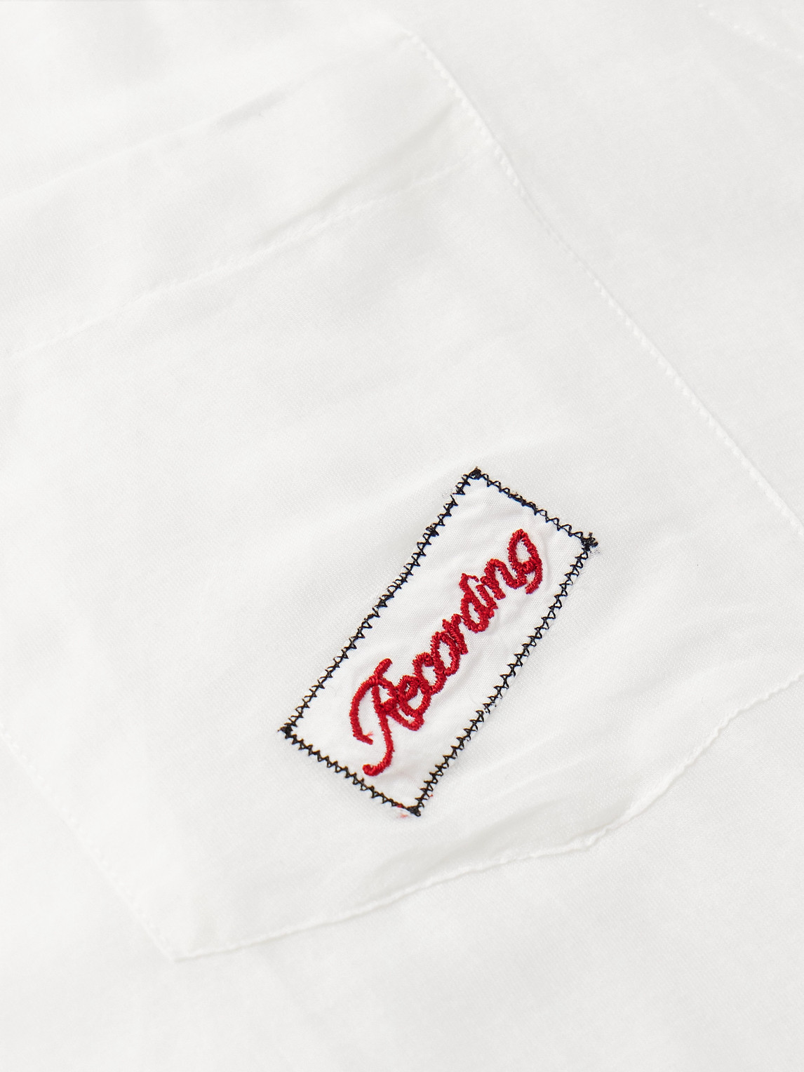 Bode On Air Convertible-collar Embroidered Cotton And Silk-blend Voile Shirt In White