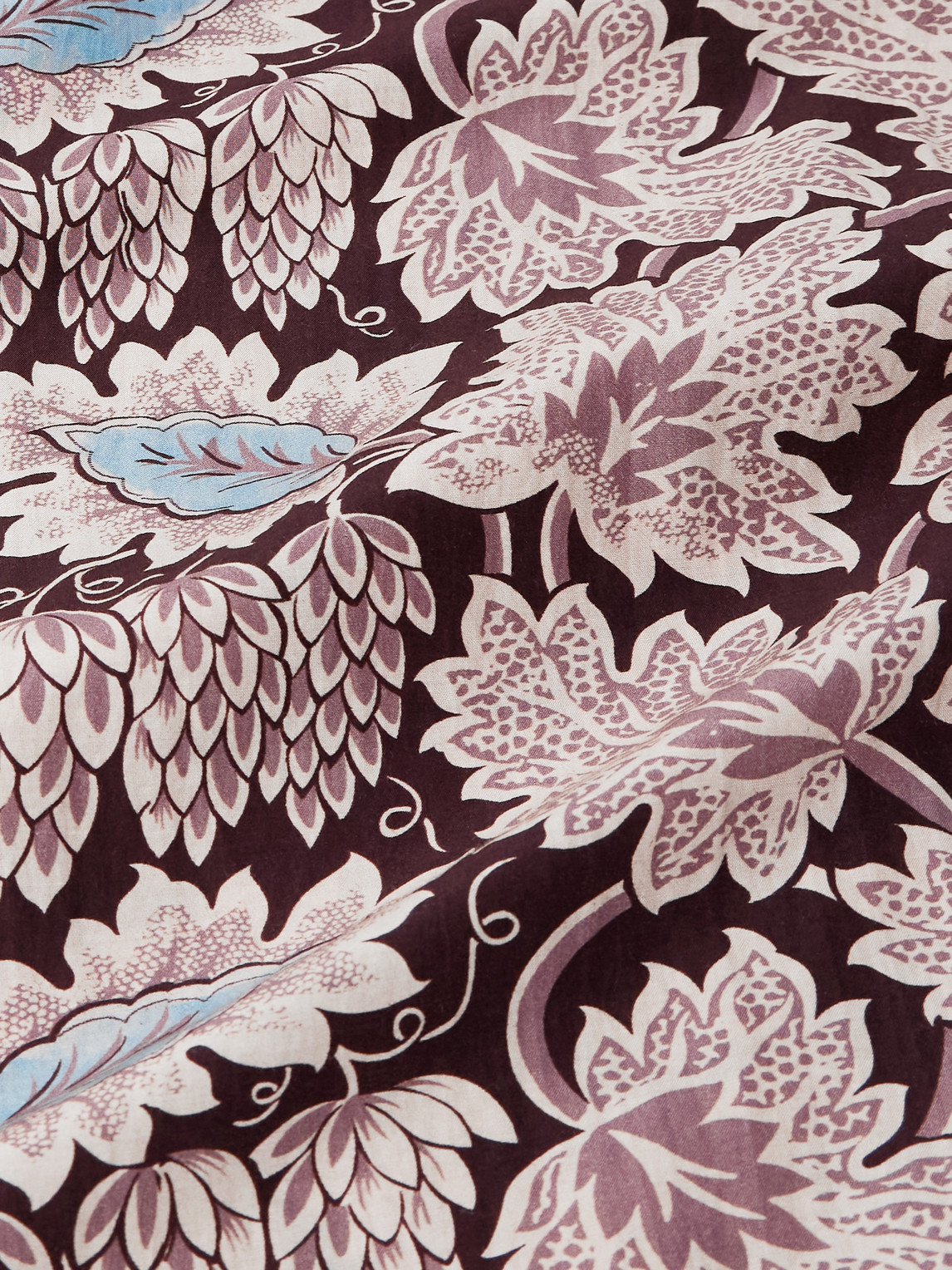 Bode Wisteria Camp-collar Printed Cotton And Silk-blend Shirt In Pink