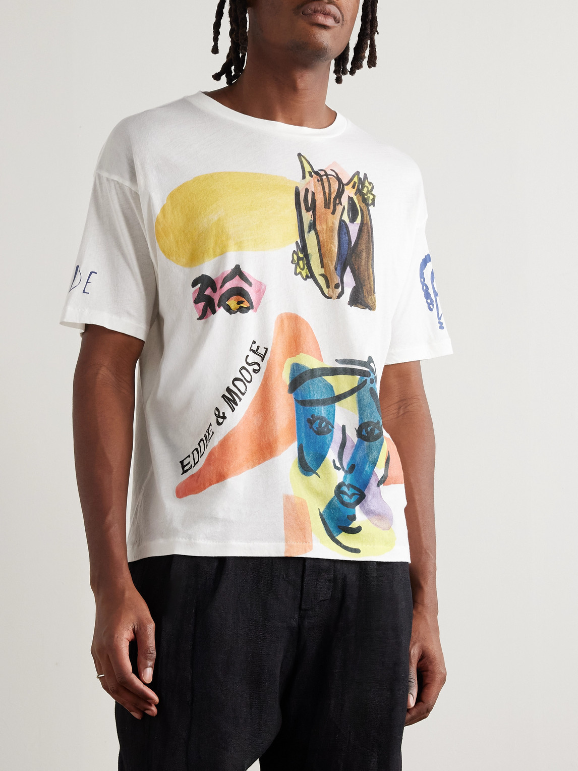Bode Collage Printed Cotton-jersey T-shirt In White
