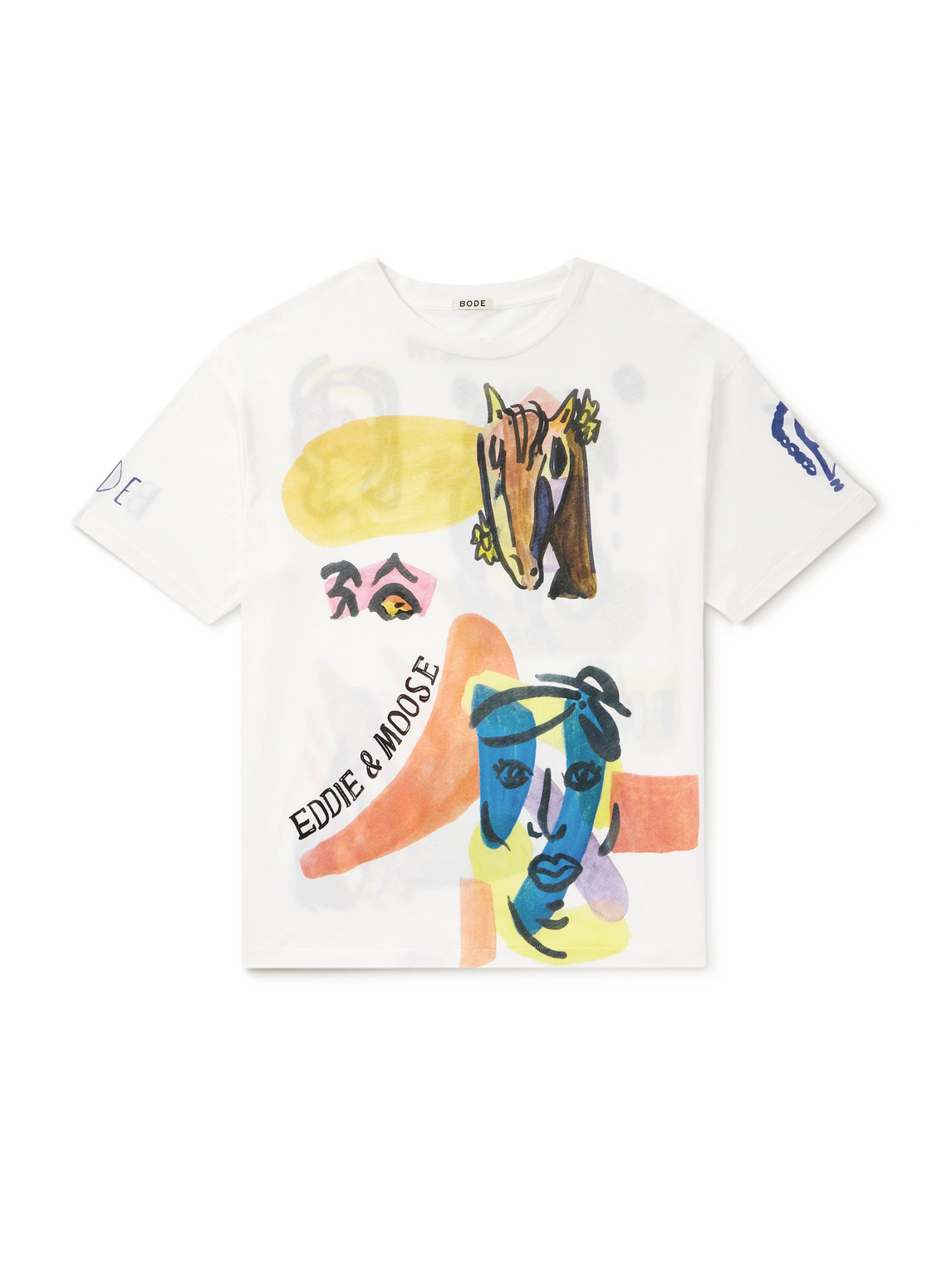Bode Collage Printed Cotton-jersey T-shirt In White