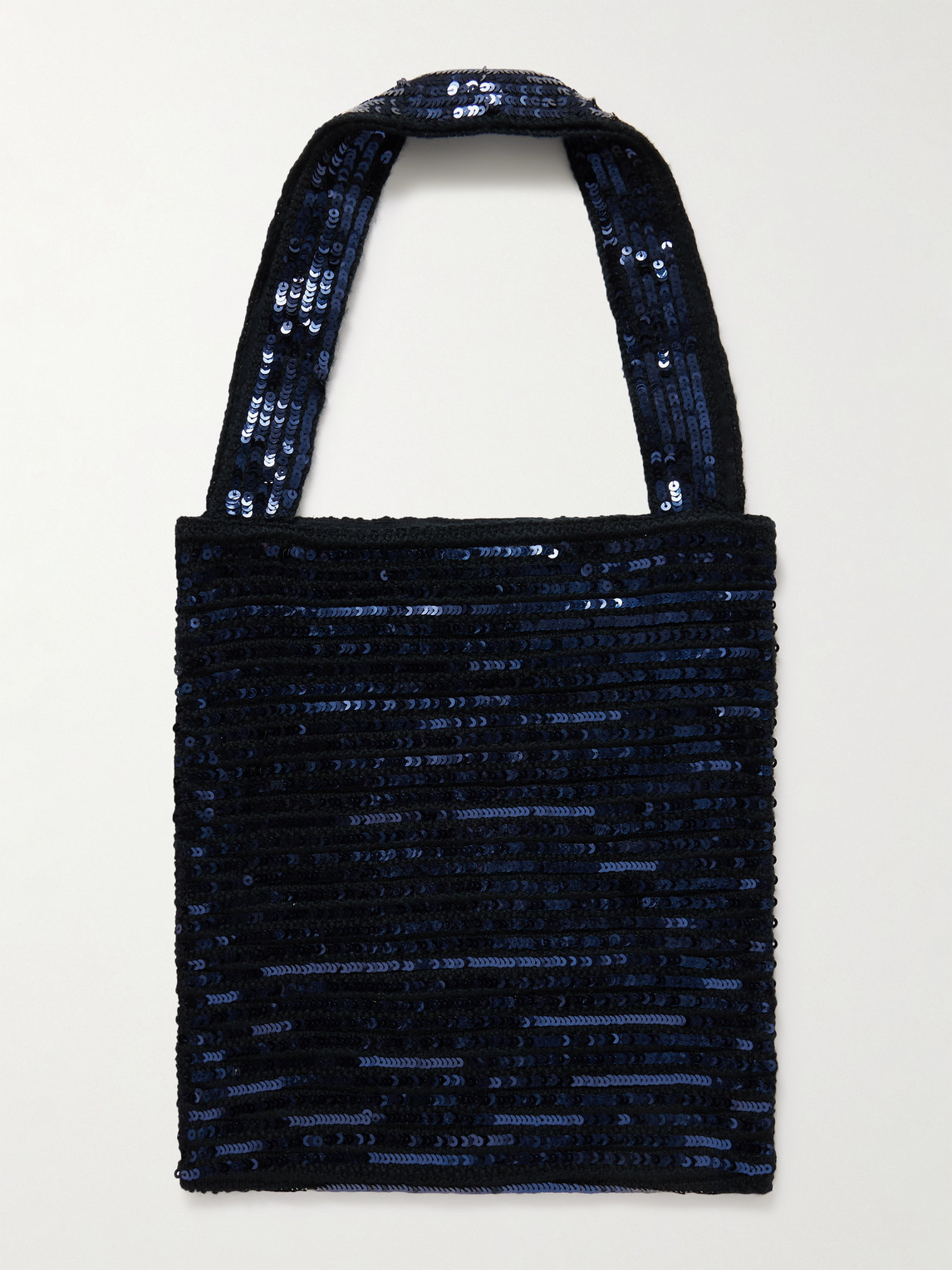 Bode Spotlight Sequin-embellished Wool Tote In Black