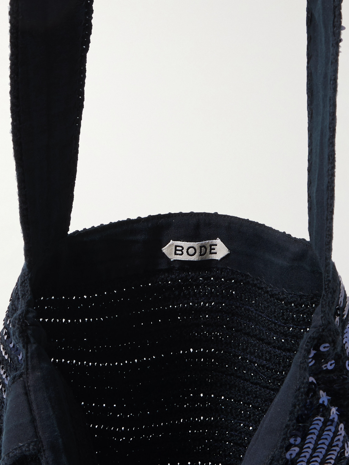 Bode Spotlight Sequin-embellished Wool Tote In Black