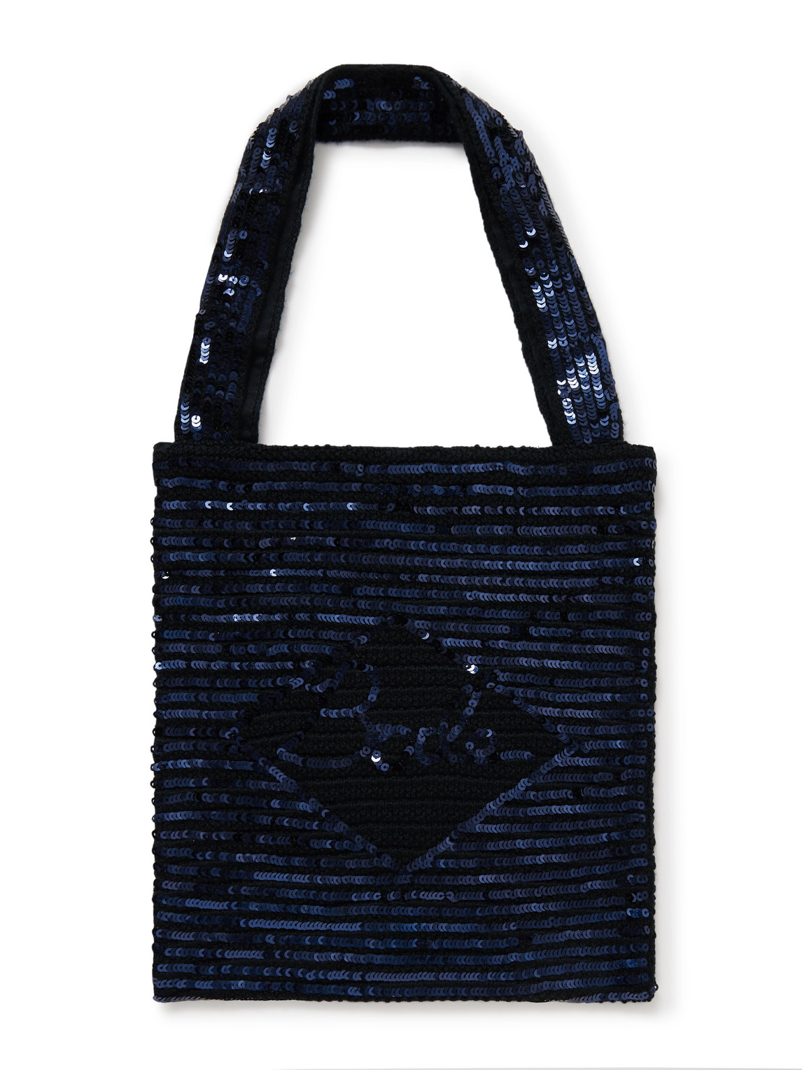 Bode Spotlight Sequin-embellished Wool Tote In Black