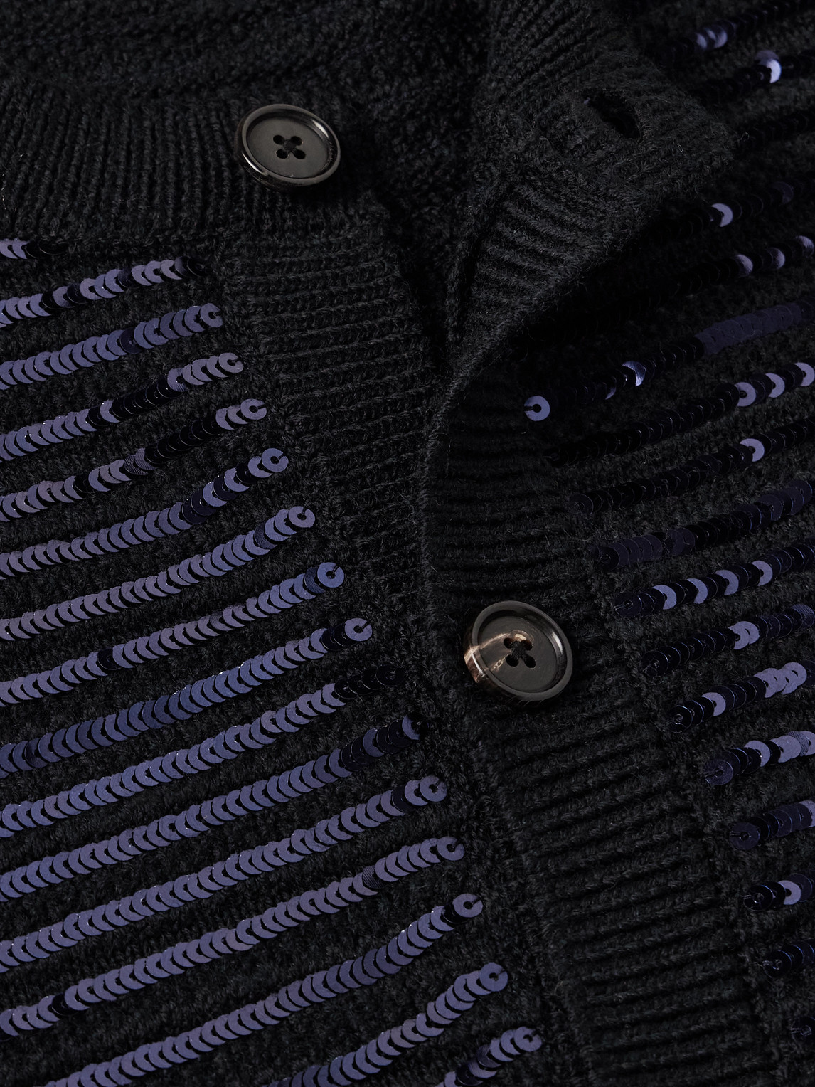 Bode Spotlight Sequinned Virgin Wool Cardigan In Blue