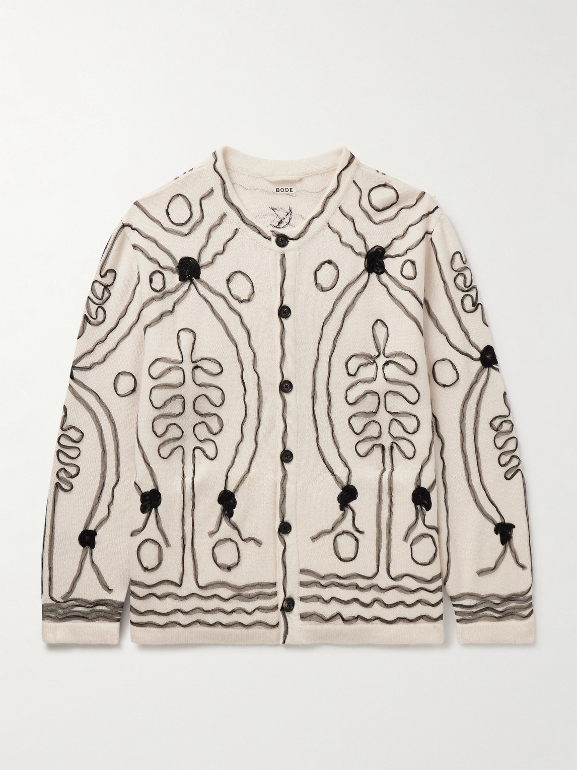 BODE Winter Garden Tulle-Appliquéd Cashmere Cardiganen