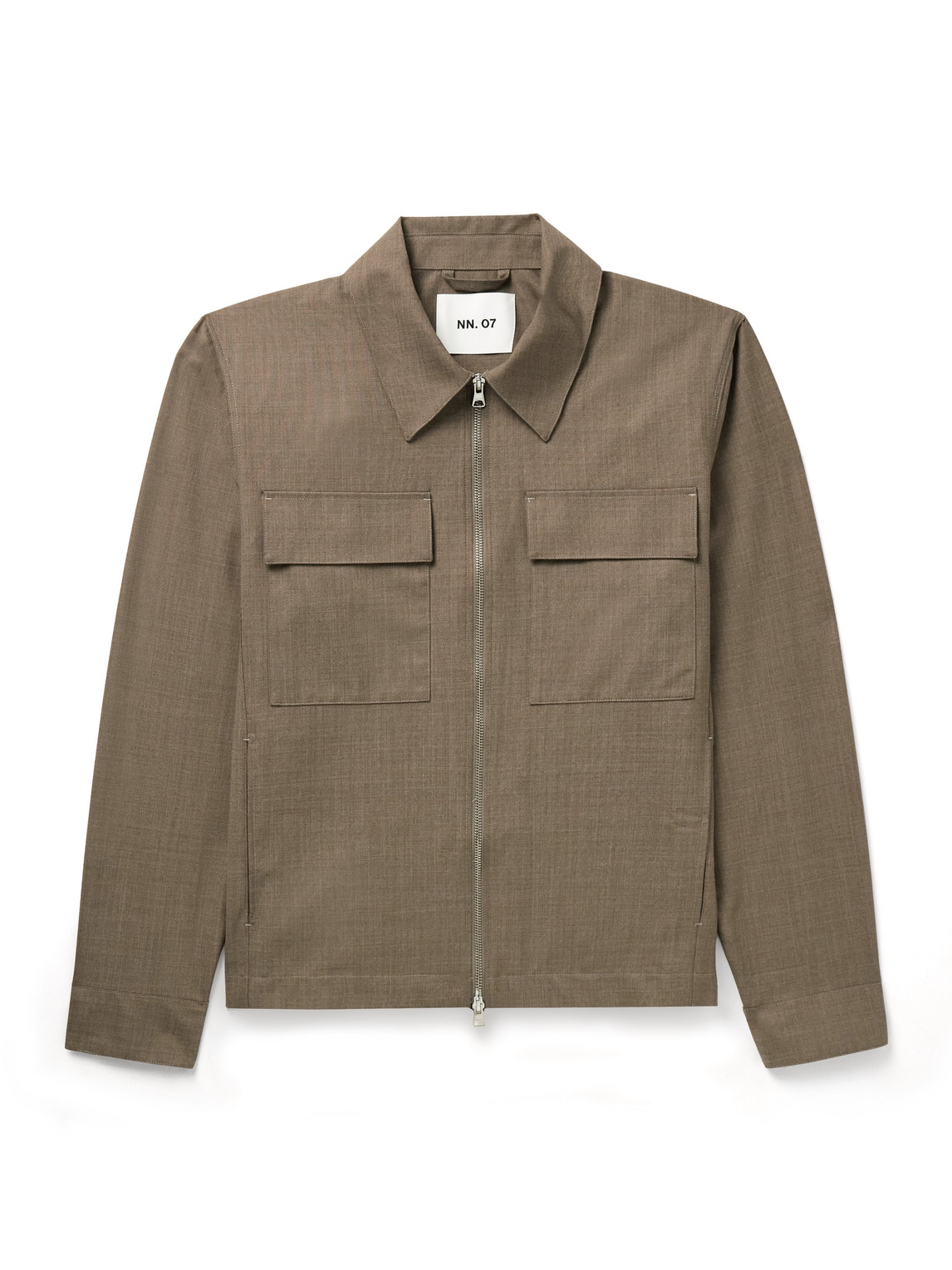 Nn07 Alban 1088 Recycled Grain De Poudre Overshirt In Neutral
