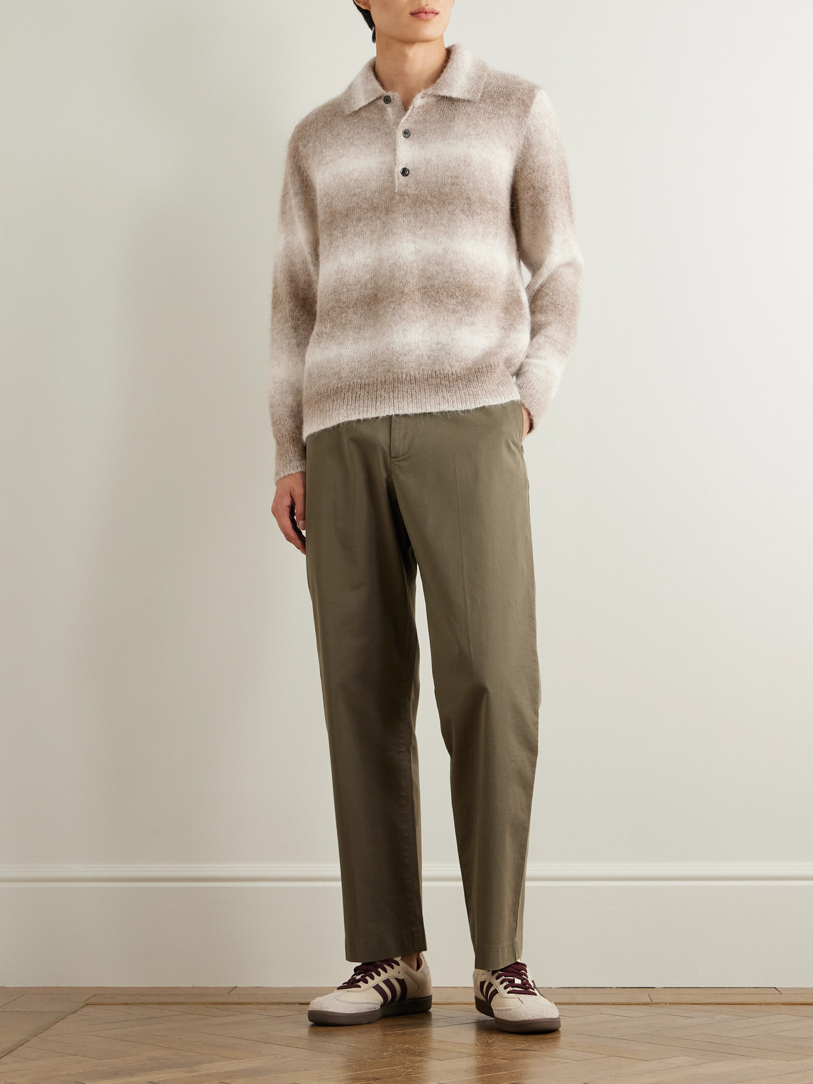 Nn07 Alfie 6656 Alpaca-blend Polo Sweater In Neutral