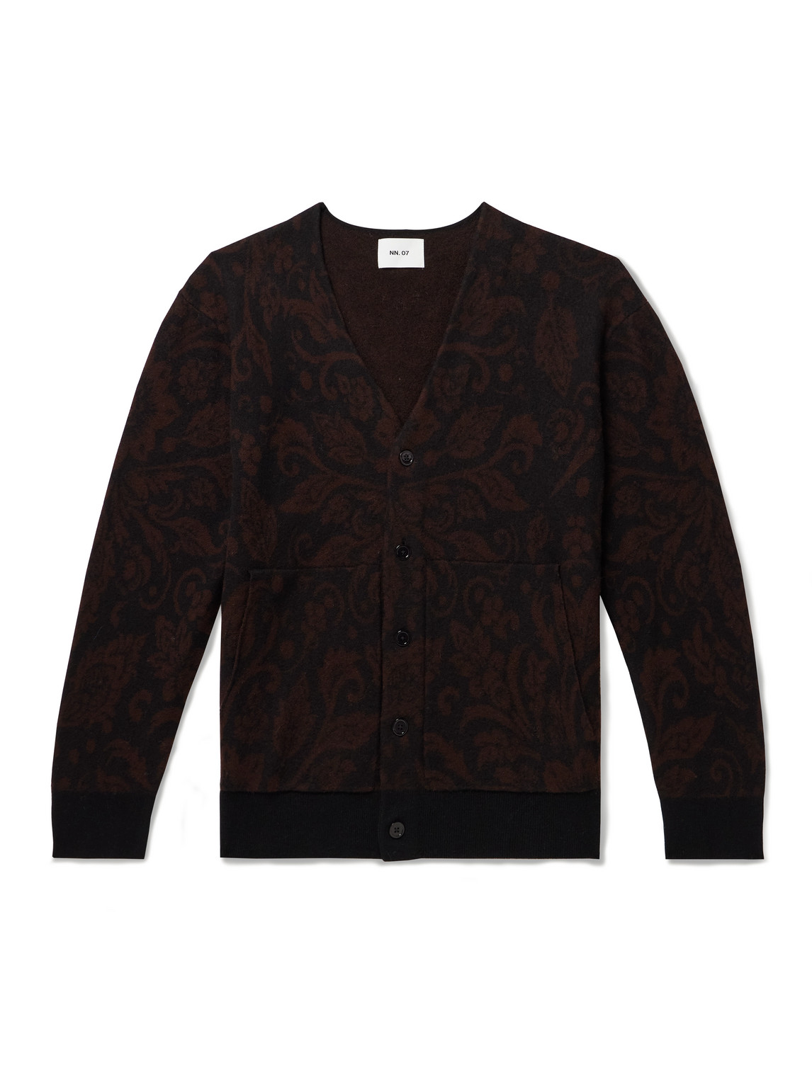 NN07 - Michael 60017 Jacquard-Knit Wool Cardigan - Men - Brown - S