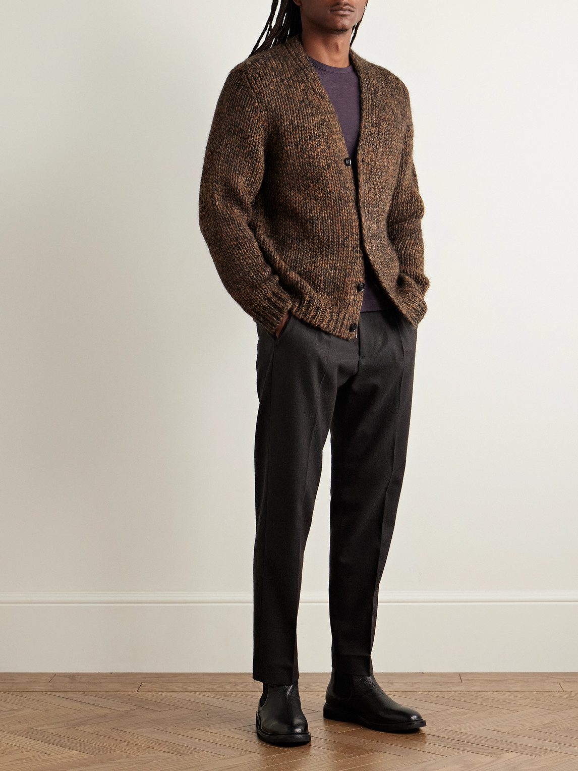 Nn07 Bill 1630 Tapered Pleated Recycled Wool-blend Trousers In Black