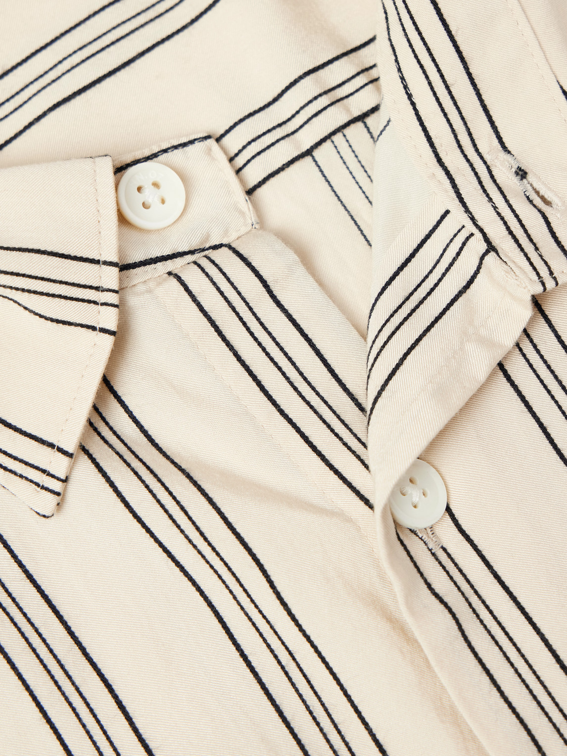 Nn07 Freddy Striped Tencel™ Modal-blend Overshirt In Neutral