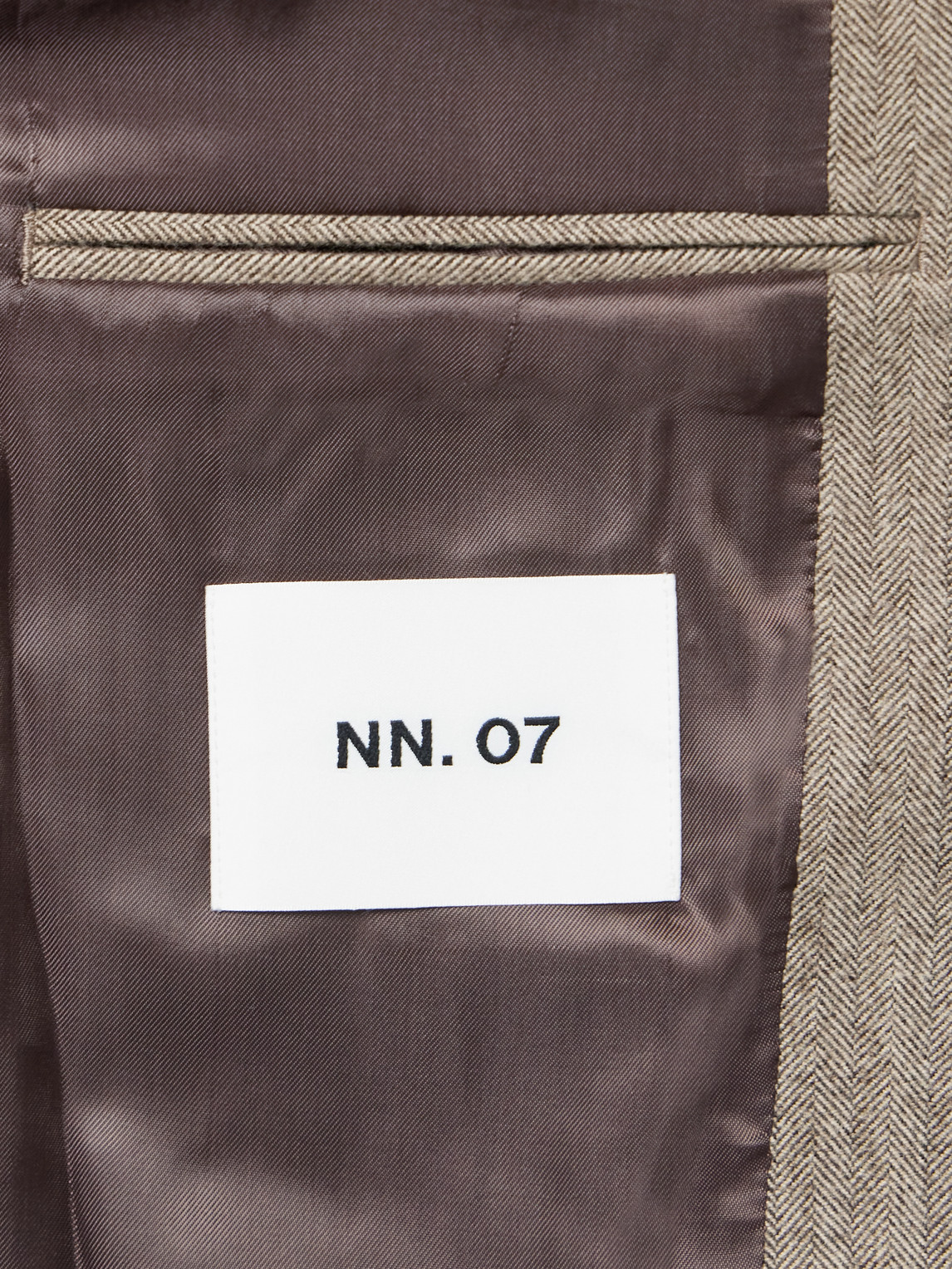 Nn07 Timo 10001 Herringbone Wool And Organic Cotton-blend Blazer In Neutral