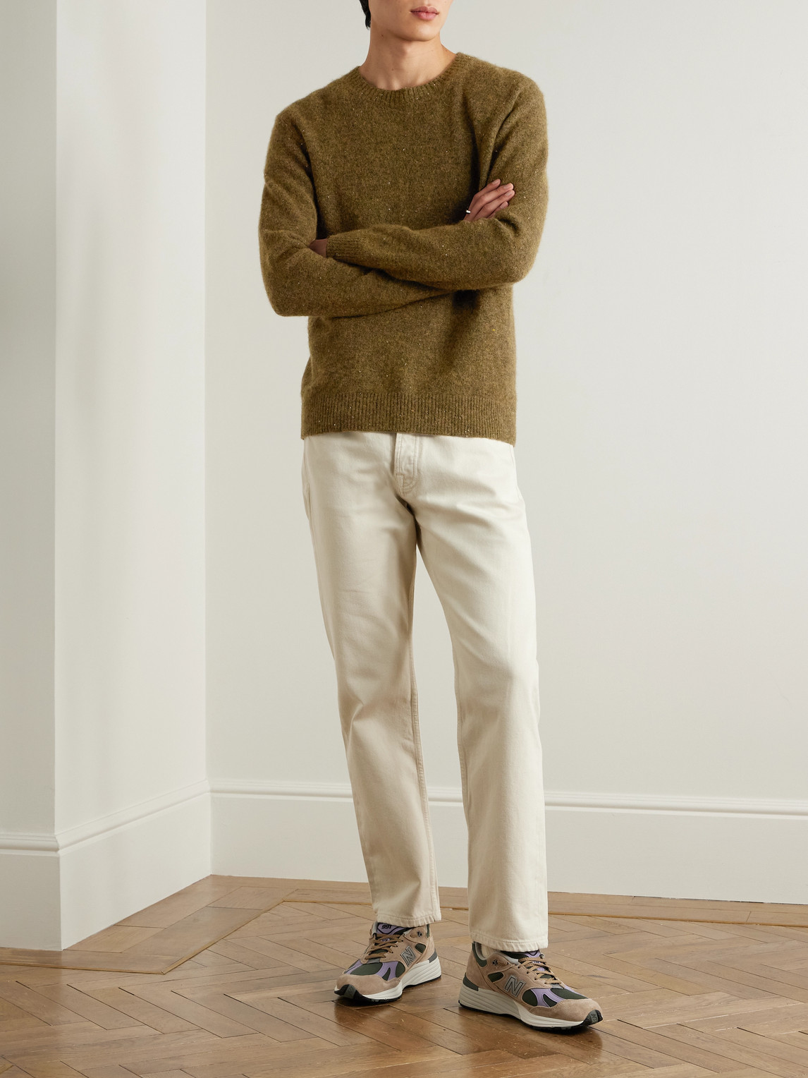 Nn07 Lee 60011 Knitted Sweater In Brown