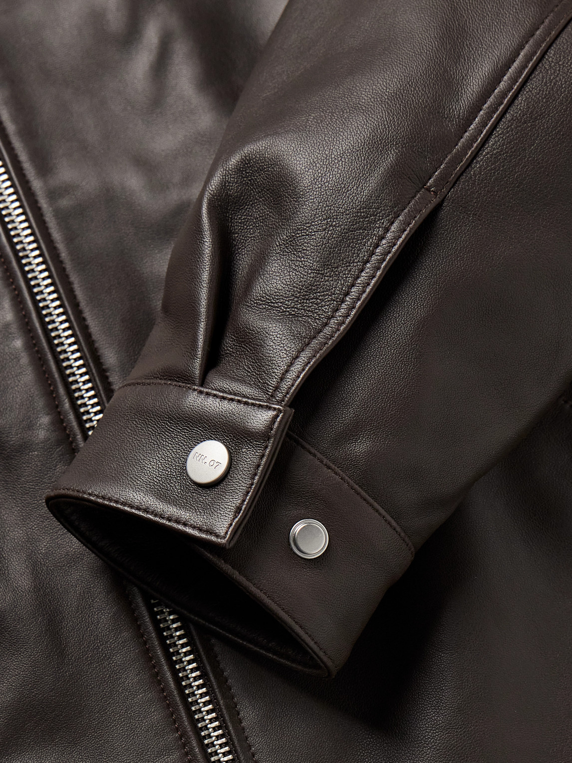 Nn07 Petrus Leather Bomber Jacket In Brown