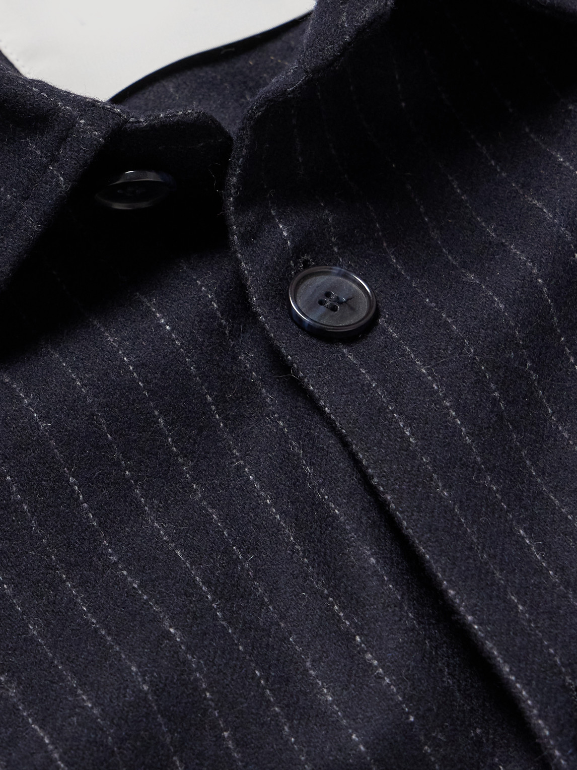 Nn07 Freddy 1630 Pinstriped Recycled-wool-blend Overshirt In Black