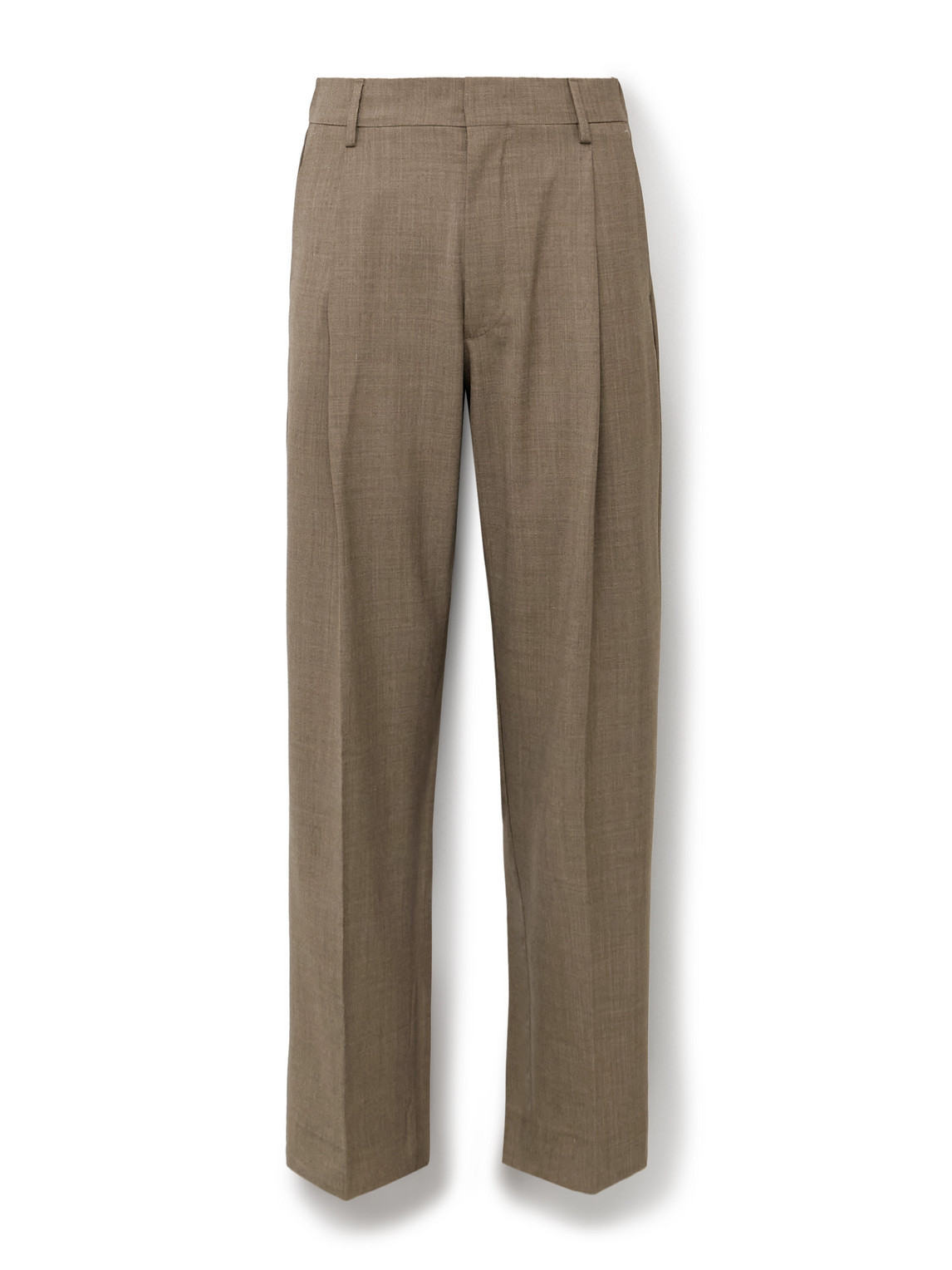 Nn07 Kay 1088 Straight-leg Pleated Recycled Woven Trousers In Neutral