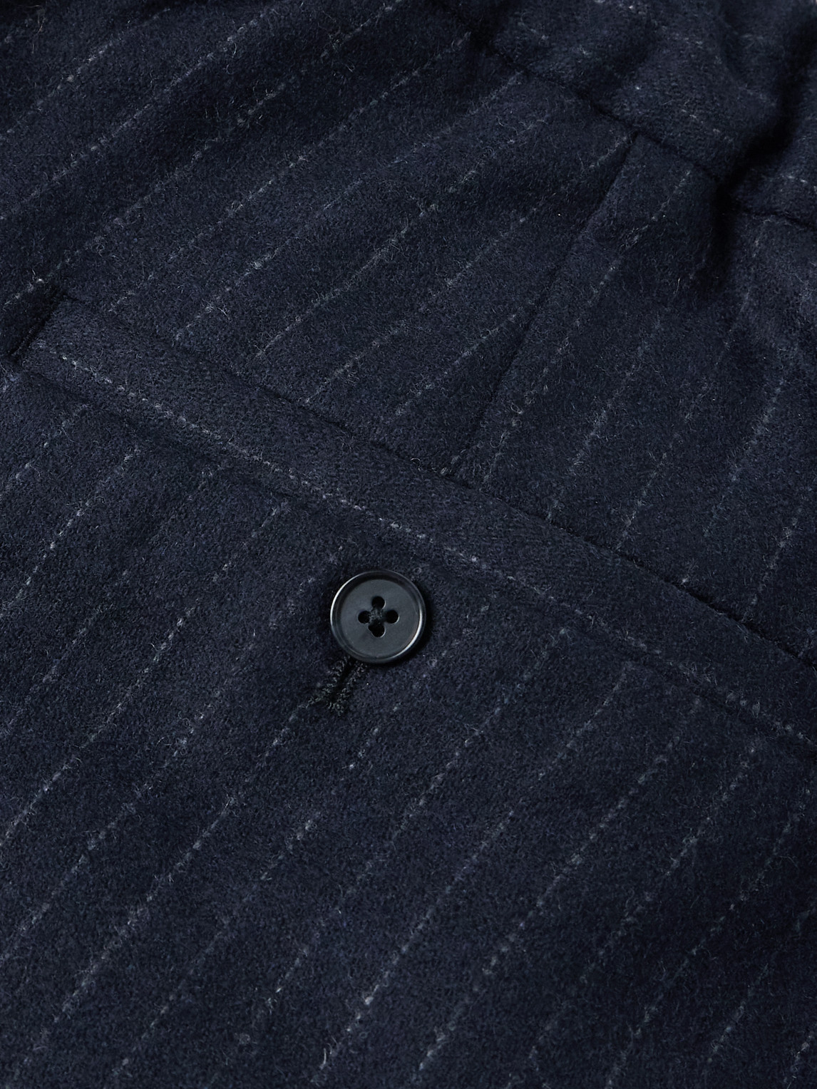 Nn07 Kay 1630 Straight-leg Pleated Pinstriped Recycled Wool-blend Trousers In Blue