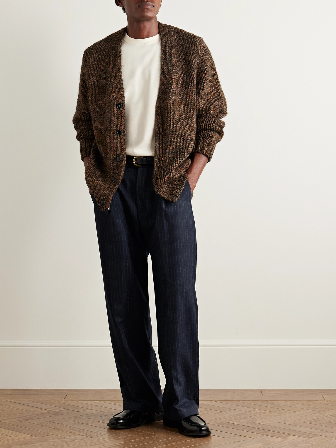 Nn07 Kay 1630 Straight-leg Pleated Pinstriped Recycled Wool-blend Trousers In Blue