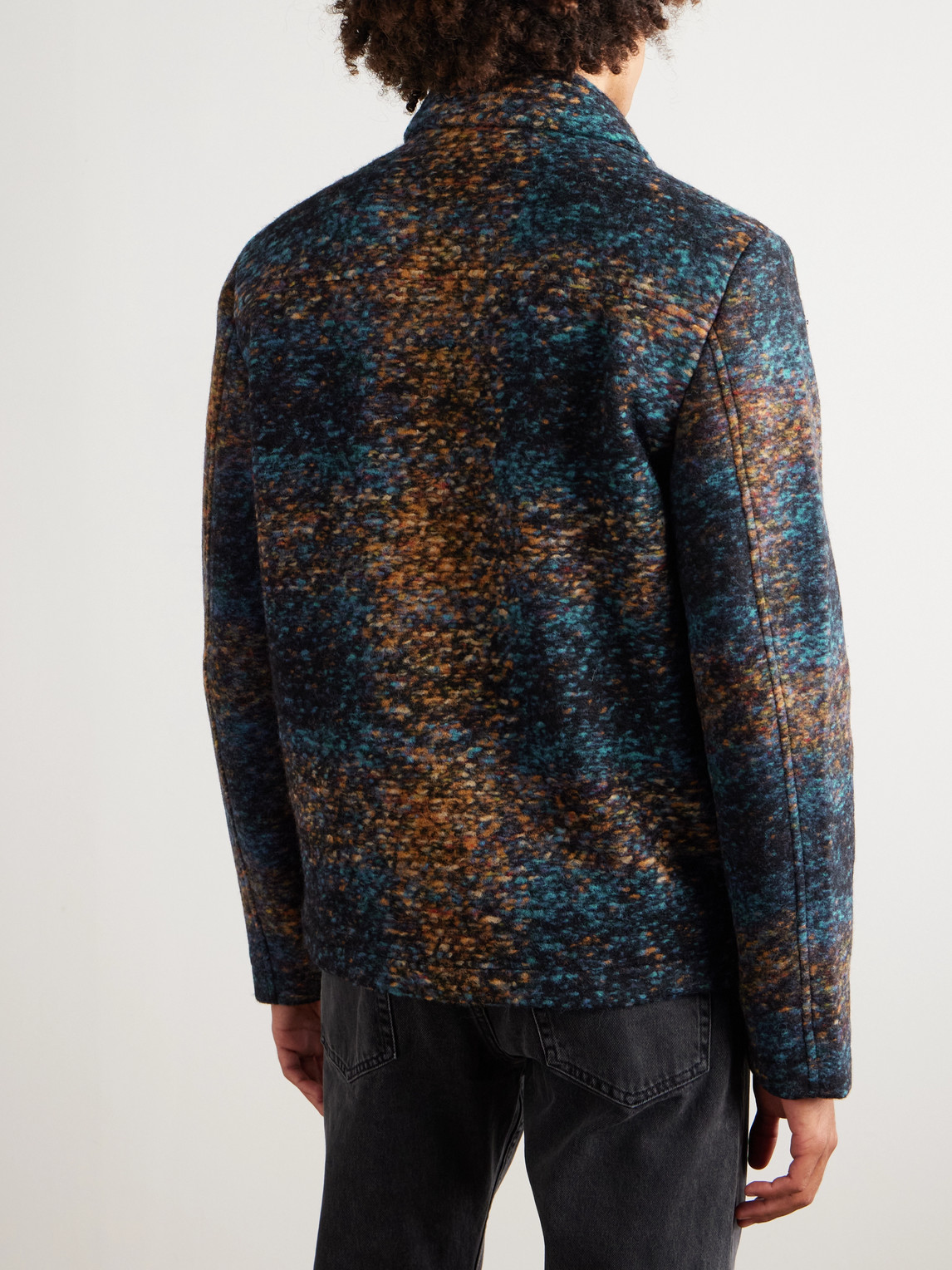 Nn07 Collared Jacket With Textured Fabric And Pockets In Multi