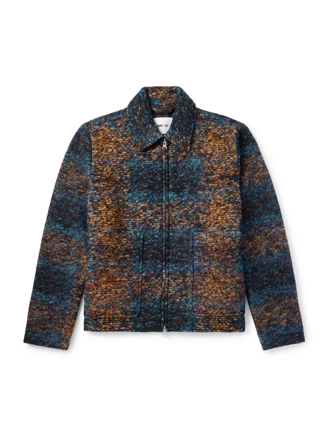 Nn07 Collared Jacket With Textured Fabric And Pockets In Multi