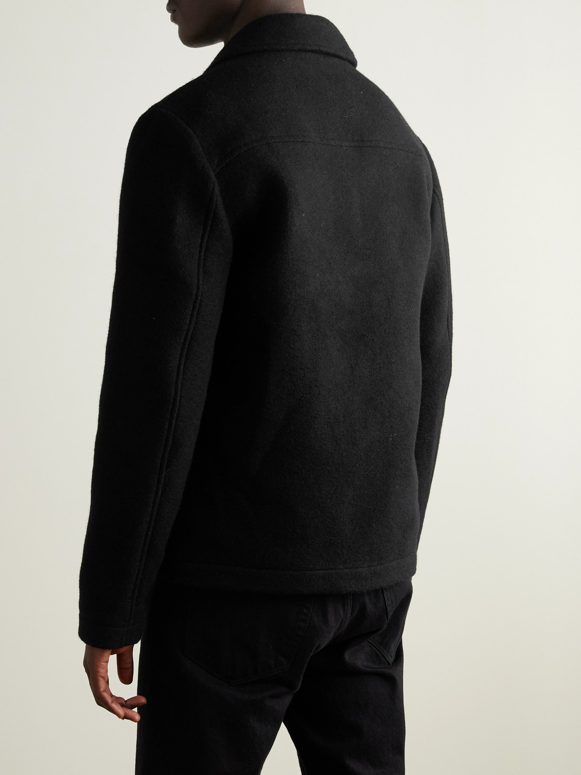 Nn07 Gael 8267 Brushed Wool-blend Jacket In Black