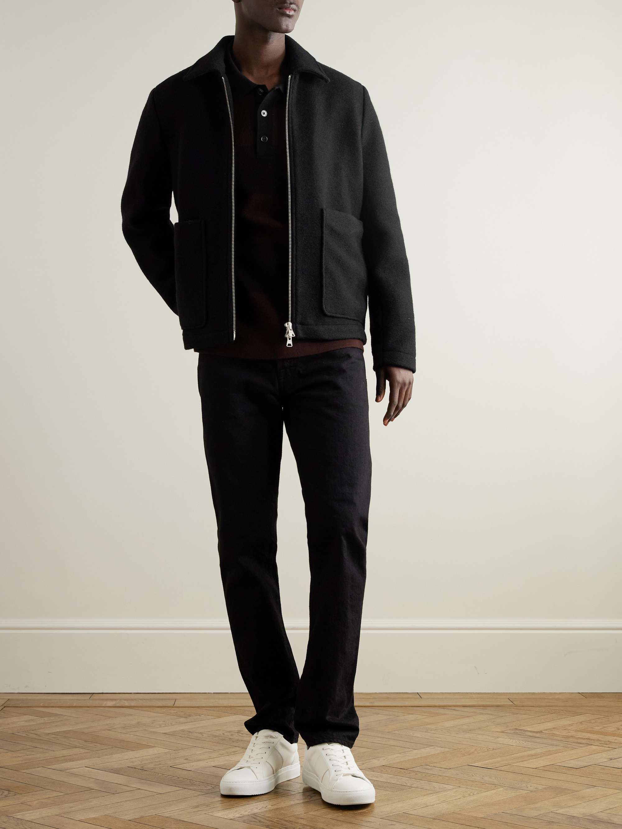 NN07 Gael Checked Brushed Wool-Blend Jacket