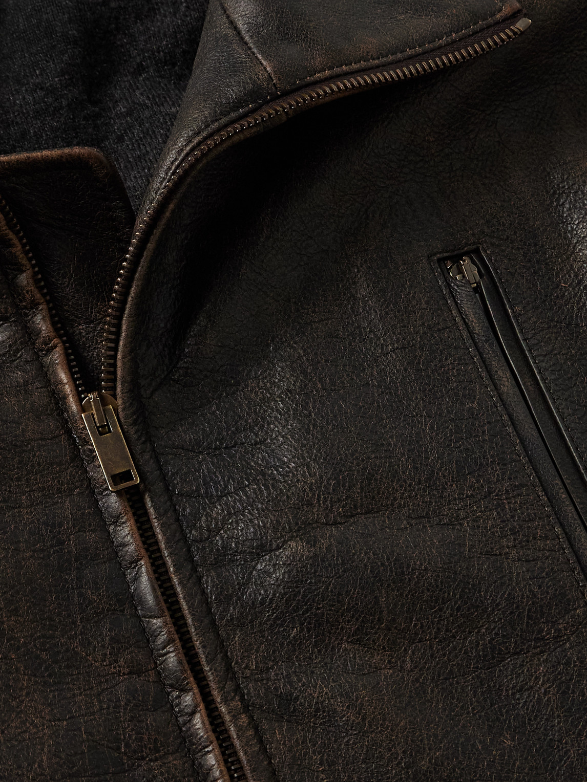 The Row Akia Leather Jacket In Black