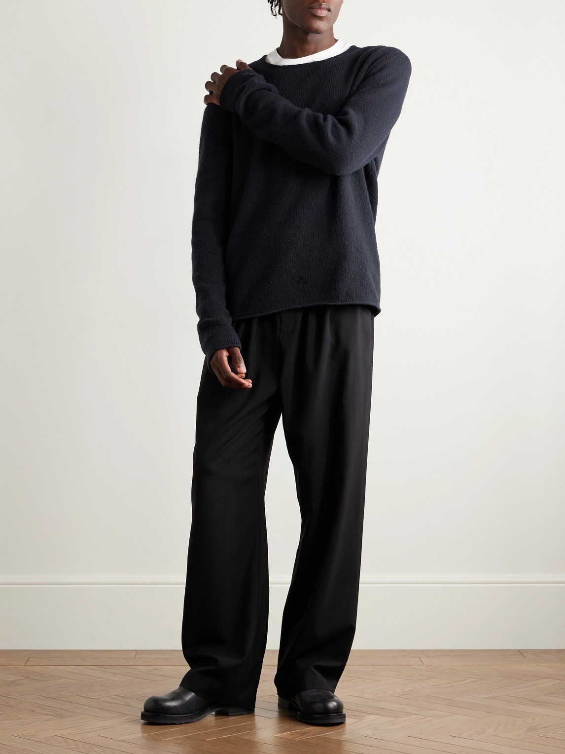The Row Nikola Wool Sweater In Black