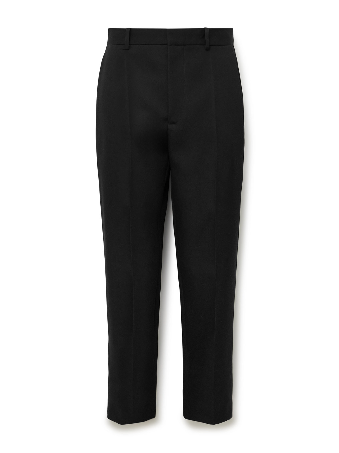 The Row Zuma Slim-fit Cropped Cotton And Cashmere-blend Gabardine Trousers In Black